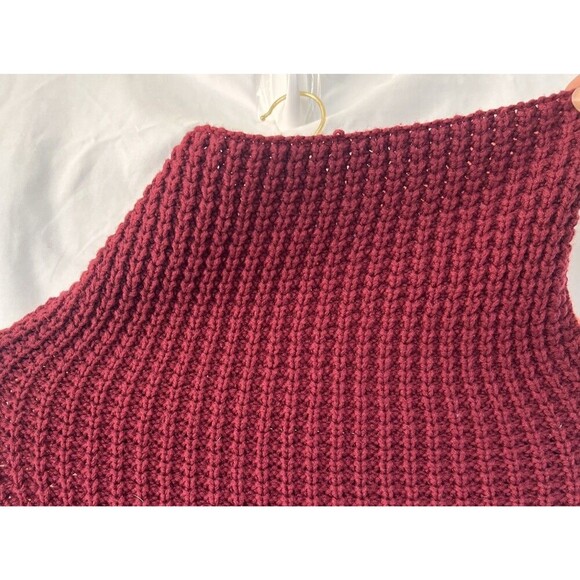 Free People Park City Colorblock Chunky Waffle Knit Oversized Sweater Size XS - Picture 4 of 9